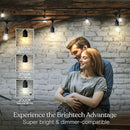 Brightech Ambience Pro - 24 Ft Waterproof LED Outdoor String Lights - Hanging, Dimmable 2W Vintage Edison Bulbs - Commercial Grade Patio Lights Create Cafe Ambience in Your Backyard, 7 Bulbs by GreenHaven Gardens