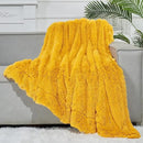 GONAAP Fuzzy Faux Fur Throw Blanket Twin Size Mustard Yellow Super Soft Cozy Plush Fuzzy Shaggy Blanket for Couch Sofa Bed (Mustard Yellow, Twin(60"x80")) by CozyNest Decor