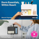 WallShelfie Bedside Wall Organizer - Room Decor, Dorm Room Essential, Floating Bedside Shelf Wall Mount, Makeup Organizer, Remote Control Holder, Room Accessories, Floating Shelves (White) by CozyNest Decor
