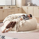 Bean Bag Chair 6Ft, Memory Foam Filled, Large Beanbag Chairs for Adults and Teens, Soft Sofa with Removable Flannel Cover, Round Couch for Living Room Bedroom College Dorm (Apricot, 6FT-67×67"×24") by CozyNest Decor