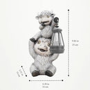 Highland Cow Statues with Solar Lights, Highland Cow Resin Figurine Lights, Highland Cow Ornaments for Patio, Balcony, Indoor Decoration and as Gifts by GreenHaven Gardens