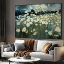 SIGNWIN 36"x46" Extra Large Framed Wall Art White Wildflower Field in Impressionist Style, Soft Floral Landscape for Home Living Room Bedroom Decor (Frame Assembly Required) by CozyNest Decor
