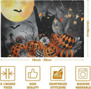 Black Cat Halloween Placemats Set of 4 Spooky Pumpkin Boo Bat Moon Horror Place Mats 12x18 Inch Seasonal Washable Linen Table Mat for Party Kitchen Dining Outdoor Indoor Decor by CozyNest Decor