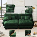 Modular Sectional Sofa, Cloud Couch U Shaped Sectional Couches for Living Room, Green Couch Oversized Loveseat with Movable Ottoman, Modern Deep Seat Sofa with Throw Pillows, Chenille by CozyNest Decor