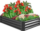 Best Choice Products 6x3x1ft Outdoor Metal Raised Garden Bed Box Vegetable Planter for Vegetables, Flowers, Herbs, and Succulents - Dark Gray by GreenHaven Gardens
