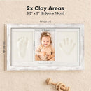 Baby Hand and Footprint Kit - Clay Handprint Keepsake Frame, Newborn Nursery Picture Frame, Personalized New Mom Gifts for Baby Shower & Registry (Vintage Gray) by TinyTreasures Baby Boutique
