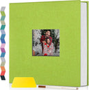 popotop Photo Album Self Adhesive with Picture Display Window,60 Pages DIY Scrapbooking Supplies Kit for 4x6 10x12 Picture,Linen Cover Memory Book for Baby Wedding, with Scraper and Metallic Pen by TinyTreasures Baby Boutique