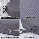 15 x 15 Inch Round Cushions for Outdoor Furniture Non-Slip Waterproof Patio Bistro Chair Cushion with Ties Bar Stool Seat Cushion for Kitchen Chairs Set of 4, Dark Gray by GreenHaven Gardens