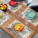 4th of July Placemats Set of 4 Patriotic Floral Cross Stars Independence Memorial Day Place Mats 12x18 Inch God Bless America Linen Fabric Table Mats for Party Kitchen Dining Decoration by CozyNest Decor