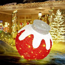BRIGHTDECK Outdoor Christmas Ornaments, Lighted Pop-Up Outdoor Holiday Ball Decoration with 80 LED Lights, 8 Light Modes, Lighted Collapsible Holiday Decorations for Yard, Home (Red) by CozyNest Decor