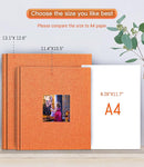 popotop Photo Album Self Adhesive with Picture Display Window,60 Pages DIY Scrapbooking Supplies Kit for 4x6 8x10 Picture,Linen Cover Memory Book for Baby Wedding, with Scraper and Metallic Pen by TinyTreasures Baby Boutique
