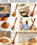 Wooden Spoons for Cooking,Wooden Cooking Utensil Set,10-Piece Wooden Kitchen Utensil Set with Wooden Spoons(A10) by CozyNest Decor