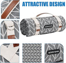 Picnic Blankets Outdoor Extra Large - Waterproof Picnic Blanket with Carry Strap | Machine Washable Picnic Mat with Sandproof Backing for Park , Grass, Camping, Hiking, Concerts (Graphite Grey) by TinyTreasures Baby Boutique