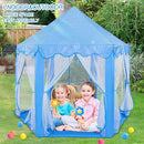 Sumbababy Princess Castle Tent for Girls Fairy Play Tents for Kids Blue Hexagon Playhouse with Fairy Star Lights Toys for Children or Toddlers Indoor or Outdoor Games (Blue Princess Tent) by TinyTreasures Baby Boutique