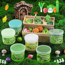 6 Packs Gradient Green Slime Kit - Cloud Butter Clear Slime, Crunchy Slimes for Kids with Various Slime Add-ins, Non Sticky Slimes Party Favors for Girls and Boys by TinyTreasures Baby Boutique