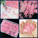 100 Stars and 1 Moon Glow in The Dark Luminous Fluorescent 3D Plastic Glow Stars Moon for Ceiling, Glowing Wall Stickers Create a Realistic Starry Sky, Room Decorations (Pink) by CozyNest Decor