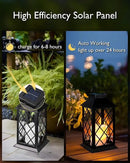 Homemory Solar Lanterns Outdoor Waterproof Hanging with Flickering Flameless Candles, 2 Pack 13'' Garden Outdoor Lantern Decorative for Patio Front Porch Backyard Balcony Cabin Outside Table(Black) by CozyNest Decor