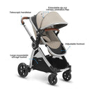 Mompush Ultimate 2 Baby Stroller for Infant and Toddler with Newborn Mode and Reversible Seat, All-Terrain Stroller with All-Wheel Suspension, Includes Car Seat Adapter and Large Storage Basket by TinyTreasures Baby Boutique