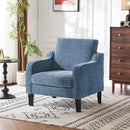 VINGLI Mid Century Modern Accent Chair Set of 2,Navy Blue Chenille Chairs for Living Room Upholstered Armchair with Scooped Arms for Bedroom,Apartment,Studio,Office,Waiting Room by CozyNest Decor