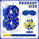 Number 8 Blue and Golden Rings Piñata for Kids Birthday Cartoon Theme Small Piñata with Blindfold Stick Confetti for Fiesta Cinco De Mayo Party Decor, 15.8 x 11 x 2.8 Inch by TinyTreasures Baby Boutique