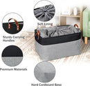 DULLEMELO Extra Large Storage Basket 22X15, 70L Foldable Fabric Toys Baskets Organizer Bins, Black&Grey by TinyTreasures Baby Boutique
