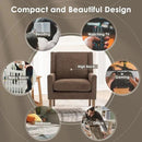 COLAMY Modern Wingback Living Room Chair, Upholstered Fabric Accent Armchair, Single Sofa Chair with Lounge Seat and Wood Legs for Bedroom/Office/Reading Spaces, Brown by CozyNest Decor