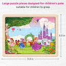 SYNARRY Large Unicorn Mermaid Princess Fairy Wooden Kids Puzzles 4 in 1 Gift Box(12.2 * 9.4 in) - FSC Certified, Wood Puzzles for Kids Ages 4-6, Toys Gifts for 3 4 5 Year Old Toddlers Girls by TinyTreasures Baby Boutique