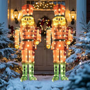 61Inch Nutcracker Christmas Decor Outdoor with LEDs 5 Feet Lighted Large Nutcracker Lighted Christmas Decorations Outdoor with Stakes & Zip Ties for Xmas Yard, Porch, Lawn by CozyNest Decor