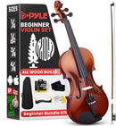 Pyle 1/2 Size Beginner Violin Starter Kit, Violin Starter Package with Travel Case & Bow, Extra Strings, Digital Tuner, Shoulder Rest & Cleaning Cloth for Students, Kids, Adults by TinyTreasures Baby Boutique