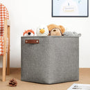 DULLEMELO 12 inch Cube Storage Bins, Large Collapsible Grey Storage Baskets for Square Cubes Organizing, Fabric Boxes Bins for Shelves Nursery Home Office Storage(4 Pack - 12" Grey) by TinyTreasures Baby Boutique