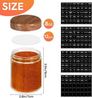 Yangbaga 12Pcs Glass Spice Jars with Labels-8oz Acacia Wood Lid Square Spice Containers,Seasoning Jars for Rack Cabinet Drawer,KitchenPantry Daily Use by CozyNest Decor