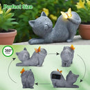 Cute Solar Cat Garden Statue with Lighted Butterfly, Outdoor Waterproof Resin Cat Figurine for Yard Lawn Patio Porch, Solar Powered Garden Decor and Gift for Cats Lovers by CozyNest Decor