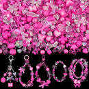 Assorted 170-230PCS Rose Pink Acrylic Beads for Bracelet Making, Flower Bow Butterfly GummyBear Aesthetic Bracelet Charms,Cute Beads for Jewelry Making DIY Necklace Keychain Phone Charm by TinyTreasures Baby Boutique