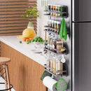 Magnetic Spice Rack for Refrigerator Moveable Magnetic Shelf Organizer Kitchen Seasoning Jars Storage Rack Fridge Magnet Organizer,Grey,4 Packs by CozyNest Decor
