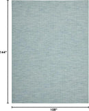 Nourison Positano Indoor-Outdoor Aqua 9' x 12' Area Rug, Easy Cleaning, Non Shedding, Bed Room, Living Room, Dining Room, Backyard, Deck, Patio (9x12) by CozyNest Decor