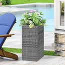 SUNNYPARK 2 Pack Tall Planters for Outdoor Plants Rattan Modern Tall Square Planter Box with Removable Liners Indoor Outdoor Porch Patio Flower Pot (12’’ x 12’’ x 24’’) by CozyNest Decor