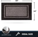 PURRUGS Dirt Trapping Door Mat 34" x 60", Non-Slip/Skid Machine Washable Entryway Rug, Shoes Scraper, Area Rug, Super Absorbent Welcome Mat for Muddy Wet Shoes and Paws, Grayish Brown & Coffee by CozyNest Decor