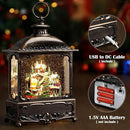 Village Snow Globe Christmas Decorations Gifts Auto Snowfall Glitter Music Collection Village Scene Train Tree Church Snowman with 6H Timer USB/Battery Powered 12 inch by CozyNest Decor