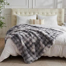 Lotus Karen Faux Fur Blanket Tie-Dye Gray - Big Bubble Rabbit Fluff King Throws for The Bed Large Fluffy Fuzzy Cozy Thick Furry Plush Shaggy Blankets for Men 108x90 Inches by CozyNest Decor