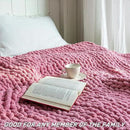 Chunky Knit Blanket - Luxury Soft Cozy 60 * 80 Throw Blanket,100% Woven Blanket Rope Knot Throw Blanket for Couch, Sofa, Home Decor, Gift - Machine Washable(Pink) by CozyNest Decor
