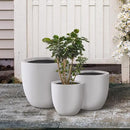 Kante 18",14",10" Dia Concrete Round Planters (Set of 3), Outdoor Indoor Large Planter Pots with Drainage Hole for Home Patio Garden, Pure White by GreenHaven Gardens