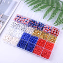 2480pcs President's Independence Day Polymer Clay Beads Charms Friendship Bracelet Necklace Earring Jewelry Making kit, Accessories for Arts Crafts DIY Birthday Gifts for Girls Children American Flag by TinyTreasures Baby Boutique