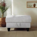 Ottoman Rectangular Storage Ottoman Bench, Flannel Footrest Stool Footstool with Lid for Living Room, Bedroom, Entryway, Khaki, 28.5"x19"x17.5" by CozyNest Decor