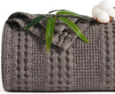 PHF Cooling Waffle Blanket Twin Size, Lightweight 60% Rayon Derived from Bamboo & 40% Cotton Breathable Blanket for Hot Sleepers, Soft and Luxury for Bed Couch and Sofa, 66"x90", Dark Grey by CozyNest Decor
