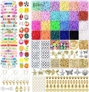 BBita 6680Pcs Clay Beads Bracelet Making Kit, Flat Preppy Beads for Friendship Bracelets, Polymer Clay Beads with Charms for Jewelry Earrings Necklaces Making Kit, Crafts Gifts for Girls Ages 6-12 by TinyTreasures Baby Boutique