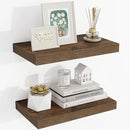 16 Inch Floating Shelves, 16"x9.25"x1.5" Inch Deep Floating Shelves for Wall, Wooden Shelves for Bathroom, Bedroom, Living Room, Brown by CozyNest Decor