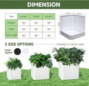 Steel Planter Box-26"x26"x26"-Large Square Planter Box-Outdoor Indoor-Cube Steel Planter Heavy Duty White Metal Planter Flower Pot Commercial Residential for Home Garden Porch Hotel Patio by GreenHaven Gardens