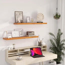 Light Brown Floating Wall Shelves 36 Inches Long x 8”x 1.4” Shelf Floating Rustic Farmhouse Decor, Heavy Duty Shelf Hold 80 lbs, Wall Shelves for Bathroom Living Room Kitchen Bedroom Office by CozyNest Decor