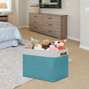 DULLEMELO Large Closet Storage Baskets Canvas Storage Baskets for Organizing 2 Pack Collapsible Home Organizer With Handles (White&Teal) by TinyTreasures Baby Boutique