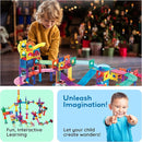 PicassoTiles 108pc 3-in-1 Marble Run Car Race Track Combo Magnetic Tiles PicassoToys Magnet Building Block Educational Construction Toy Playset STEM STEAM Learning Kit Child Brain Development PTG108 by TinyTreasures Baby Boutique
